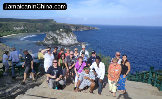 [photo of shore excursion visitors saipan,australians on saipan tour cruise ship]