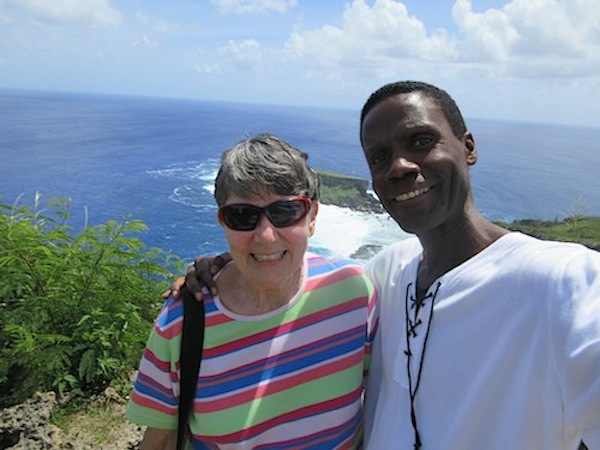 [photo of Maxine with Saipan tour guide Walt Goodridge]