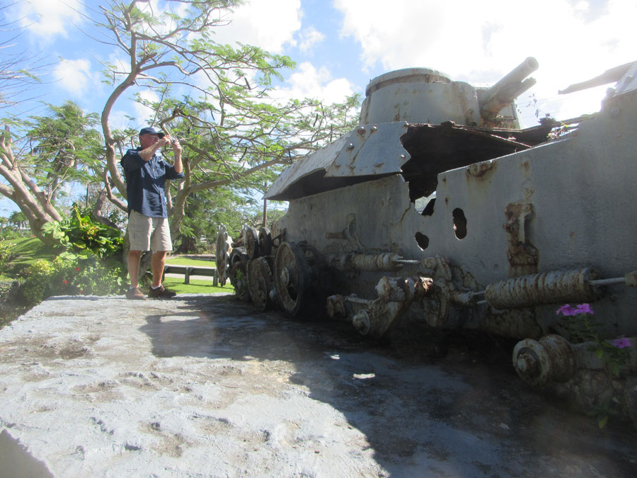 Japanese tank along Beach Road