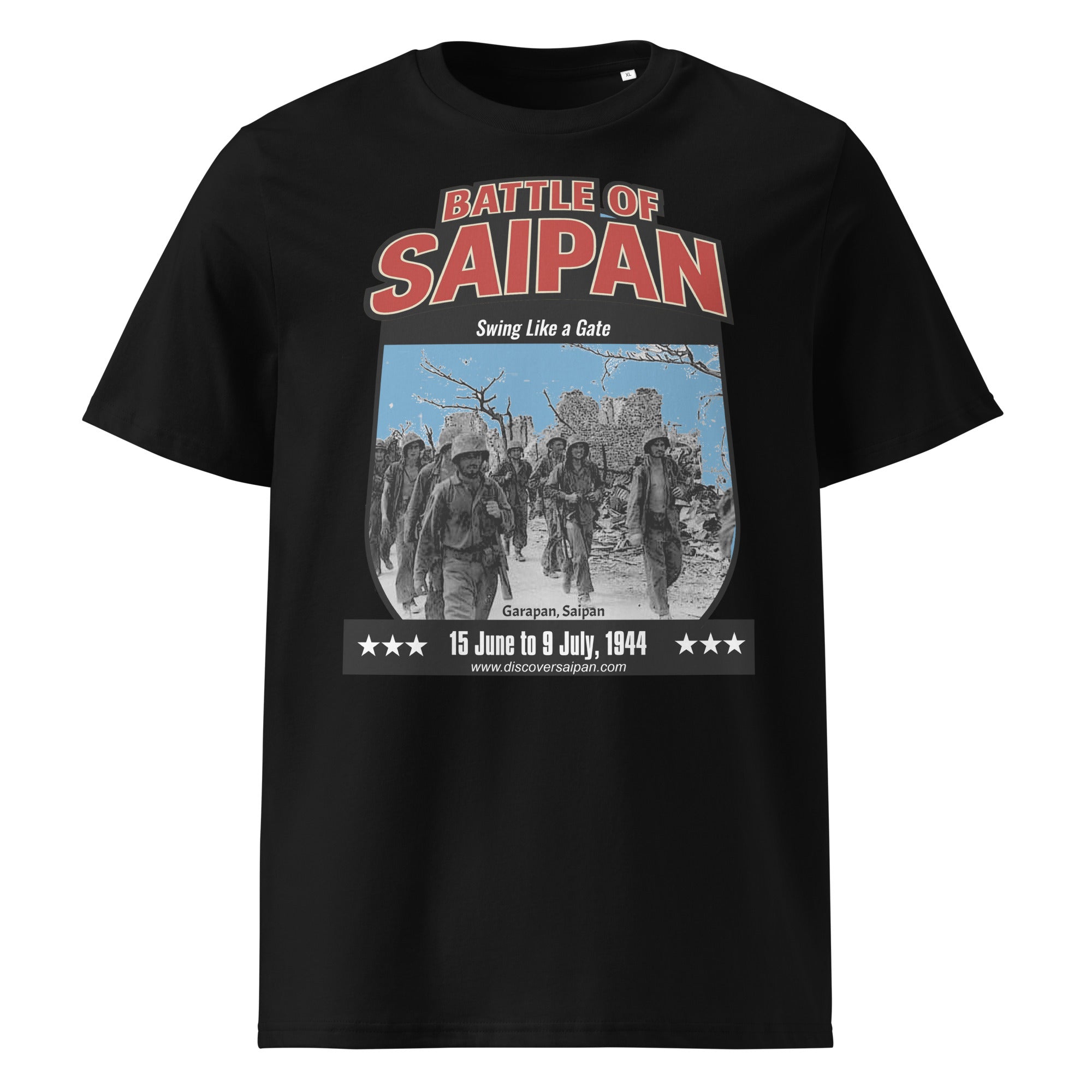 Battle of Saipan "Swing Like a Gate: Unisex organic ribbed neck t-shirt